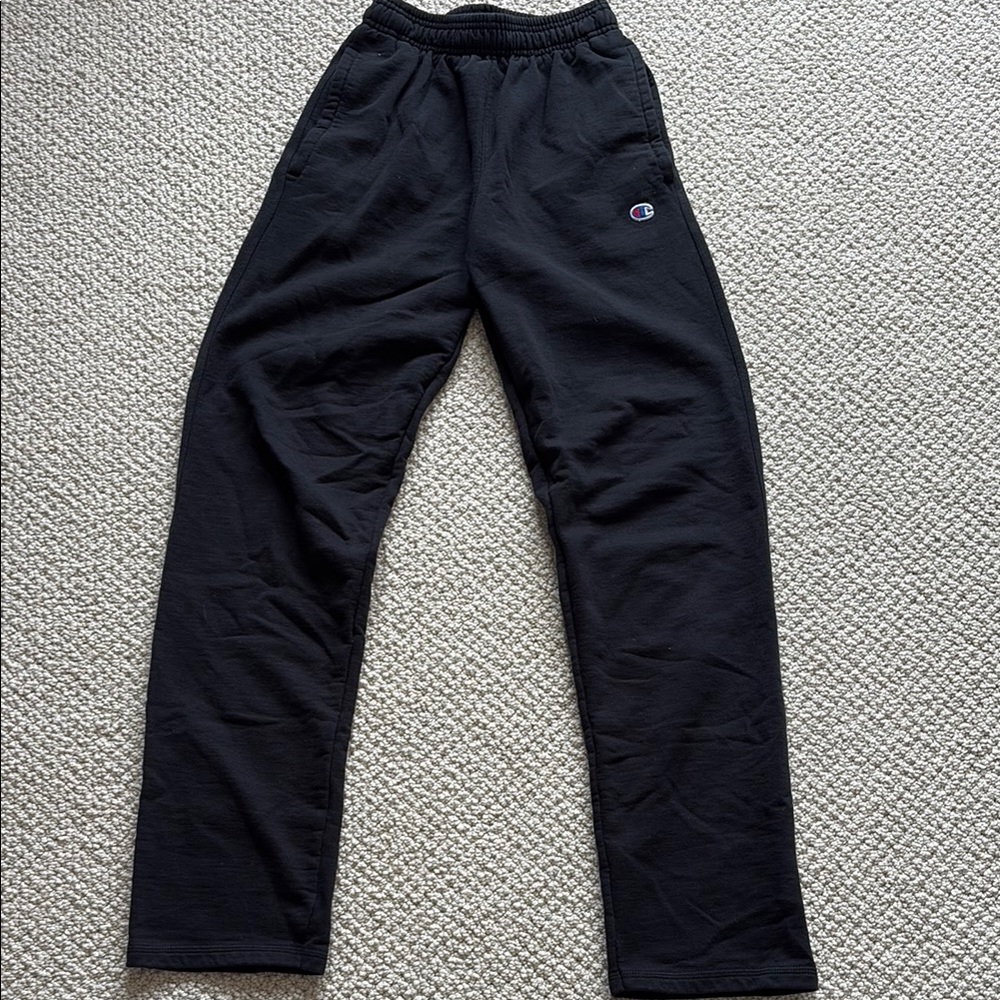 Champion Open-Leg Black Sweats